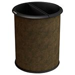 Commercial Zone 780947 Precision Series InnRoom Decorative Vinyl Wrapped Recycling Receptacle - 3.2 Gallon Capacity - 10 1/2" Dia. x 12 3/4" H - Brown in Color