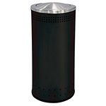 Commercial Zone 781401 Precision Series Imprinted Flip Top Waste Receptacle - 25 Gallon Capacity - 15 1/2" Dia. x 34" H - Black in Color