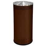 Commercial Zone 781438 Precision Series Imprinted Flip Top Waste Receptacle - 25 Gallon Capacity - 15 1/2" Dia. x 34" H - Brown in Color