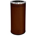 Commercial Zone 781838 Precision Series Imprinted Open Top Waste Receptacle - 25 Gallon Capacity - 15 1/2" Dia. x 34" H - Brown in Color