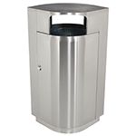 Commercial Zone 782129 Leafview Series Side Entry Waste Receptacle - 40 Gallon Capacity - 27 1/2” L x 18” W x 45” H - Stainless Steel