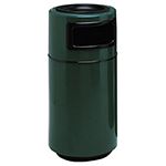 Witt Industries 7C-1838TA Round Fiberglass Waste Receptacle with 1 Side Entry Opening and Ash Tray - 25 Gallon Capacity - 18" Dia. x 38" H