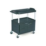Rubbermaid 9T29 Audio-Visual Cart, 3 Shelves with Cabinet, 3" dia Casters - 32.5" L x 18.63" W x 32.13" H - 150 lb capacity - 24" Max TV Size