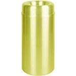 Rubbermaid / United Receptacle AOT15SB - Crowne Collection Small Open Top Trash Receptacle - 15 Gallon Capacity - 15" Dia. x 30" H - 9" Dia. Disposal Opening - Satin Brass