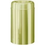 Rubbermaid / United Receptacle AOT30SB Crowne Collecton Small Open Top Trash Receptacle - 30-Gallon Capacity - 20" Dia. x 34.5" H - 12" Dia. Disposal Opening - Satin Brass