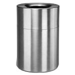 Rubbermaid AOT62SA Open Top Trash Can - 62 Gallon Capacity - 24" Dia. x 35" H - Satin Aluminum