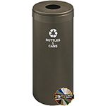 Glaro B1242 "RecyclePro Value" Receptacle with Round Opening - 15 Gallon Capacity - 12" Dia. x 30" H - Assorted Colors