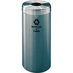 Glaro B1242SA "RecyclePro Value" Receptacle with Round Opening - 15 Gallon Capacity - 12" Dia. x 30" H - Satin Aluminum