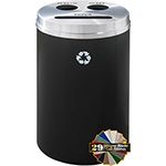 Glaro BCP20 "RecyclePro 3" Receptacle with Paper Slot and Two Round Openings - 33 Gallon Capacity - 20" Dia. x 31" H - Assorted Colors