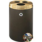 Glaro BCW20 "RecyclePro 3" Receptacle with Three Round Openings - 33 Gallon Capacity - 20" Dia. x 31" H - Assorted Colors