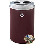 Glaro BPW20 "RecyclePro 3" Receptacle with Paper Slot and Two Round Openings - 33 Gallon Capacity - 20" Dia. x 31" H - Assorted Colors