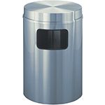 Glaro C2066SA New Yorker Collection Flat Top Garbage Can - 17 Gallon Capacity - 20" Dia. x 31" H - Satin Aluminum