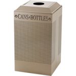 Rubbermaid / United Receptacle DCR24CDP Silhouette Recycling Receptacle - Cans & Bottles - 29 Gallon Capacity - Desert Pearl