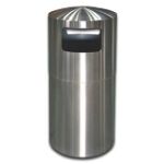 Imprezza DTSE30SS Dome Top Side Entry Trash Can - 30 Gallon Capacity - 20" Dia. x 40 1/2" H - Stainless Steel
