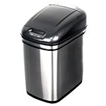 Nine Stars DZT-24-1 Infrared Touchless Waste Receptacle - 6.3 Gallon Capacity - 14 3/5" L x 10 2/5" W x 17 9/10" H - Stainless Steel with Black Top