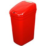 Nine Stars DZT-27-1RD Infrared Touchless Waste Receptacle - 7.1 Gallon Capacity - 14 3/5" L x 10 2/5" W x 23 1/3" H - Red in Color