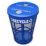 Witt Industries EXP-52NPBL-FTR Expanded Metal Flat Top Recycling Receptacle - 23" Dia. x 33" H - 48 Gallon Capacity - Blue in Color