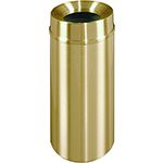 Glaro F1232BE Atlantis "All-Weather" Collection Funnel Top Receptacle - 12 Gallon Capacity - 12" Dia. x 32" H - Satin Brass
