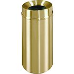 Glaro F1533BE Atlantis "All-Weather" Collection Funnel Top Receptacle - 16 Gallon Capacity - 15" Dia. x 33" H - Satin Brass