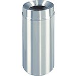Glaro F1533SA New Yorker Collection Funnel Top Trash Can - 16 Gallon Capacity - 15" Dia. x 33" H - Satin Aluminum