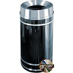 Glaro F2056 Monte Carlo Collection Funnel Top Waste Receptacle - 33 Gallon Capacity - 20" Dia. x 36" H - Satin Aluminum Accents