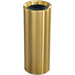 Glaro F924BE Atlantis "All-Weather" Collection Funnel Top Receptacle - 6 Gallon Capacity - 9" Dia. x 23" H - Satin Brass