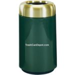 FG1630TSB Two Piece Round Model with Satin Aluminum or Satin Brass Top - 22 Gallon Capacity - 16" Dia. x 30" H - Disposal Opening is 10" Dia.