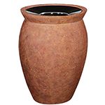 Rubbermaid / United Receptacle FGFGK1924PLWTRC Milan Collection Pescara Open Top Waste Receptacle - 7 Gallon Capacity - 18 1/2" Dia. x 24" H - Weathered Terra-Cotta in color