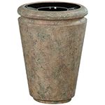 Rubbermaid / United Receptacle FGFGK2433PLBISQ Milan Collection Tuscan Open Top Waste Receptacle - 21 Gallon Capacity - 24" Dia. x 33" H - Bisque in color