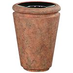 Rubbermaid / United Receptacle FGFGK2433PLWTRC Milan Collection Tuscan Open Top Waste Receptacle - 21 Gallon Capacity - 24" Dia. x 33" H - Weathered Terra-Cotta in color