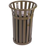 Witt Industries M2000 Oakley Collection Outdoor Slatted Ash Urn - 17"dia x 26" H - Silver, Black, Brown, and Green