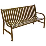 Witt Industries M5-BCH Oakley Collection Slatted Metal Bench - 60" W x 24" D x 34" H - Brown, Black and Green