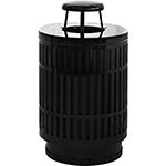 Witt Industries MAS40P-RC Mason Collection Trash Can with Rain Cap - 40 Gallon Capacity - 24" Dia. x 42.85" H - Your choice of color