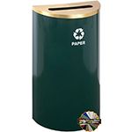 Glaro P1899 RecyclePro Half Round Receptacle with Slot Opening - 14 Gallon Capacity - 30" H x 18" W x 9" D - Assorted Colors
