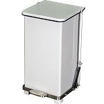 Imprezza QSO12WH Quiet Close Step On Trash Can - 12 Gallon Capacity - 12 1/4" D x 14" W x 23 1/2" H - White in Color