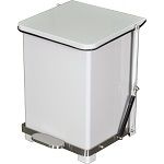 Imprezza QSO7WH Quiet Close Step On Trash Can - 7 Gallon Capacity - 12 1/4" D x 14" W x 17 1/2" H - White in Color