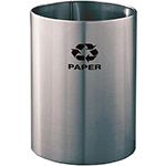 Glaro RO1523SA RecyclePro Wastebasket - 18 Gallon Capacity - 15" Dia. x 23" H - Satin Aluminum