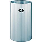 Glaro RO1529SA RecyclePro Wastebasket - 22 Gallon Capacity - 15" Dia. x 29" H - Satin Aluminum