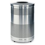 Rubbermaid / United Receptacle Howard Classic S55SST-SS Stainless Steel Perforated Steel Waste Receptacle - 51 gallon capacity - 25" Dia. x 35.5" H