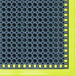 Crown Mats 630 Safewalk Workstation Mats for Wet Areas with Borders on all 3 Sides - Black with Yellow Borders