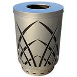 Witt Industries SAW40 Sawgrass Covington Collection Trash Can  - 40 Gallon Capacity - 24" Dia. x 34 5/8" H - Black, Brown, Green or Silver