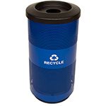 Witt Industries SC20-01-RC-BL Stadium Series Flat Top Recycling Receptacle with 1 Round Opening - 15.5" Dia. x 31.5" H - 20 Gallon Capacity Blue in Color