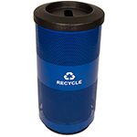 Witt Industries SC20-01-RP-BL Stadium Series Flat Top Recycling Receptacle with 1 Slot Opening - 15.5" Dia. x 31.5" H - 20 Gallon Capacity Blue in Color