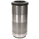 Witt Industries SC20-01-SS Stadium Series Waste Receptacle with Flat Top Lid - 20 Gallon Capacity - 15.5" Dia. x 31.5" H - Stainless Steel in Color
