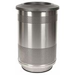 Witt Industries SC55-01-SS Stadium Series Waste Receptacle - 55 Gallon Capacity - 23.5" Dia. x 40" H - Stainless Steel in Color
