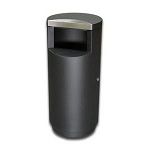 Imprezza SE12BKGL Side Entry Trash Can - 12 Gallon Capacity - 15 3/4" Dia. x 35 1/2" H - Black with Stainless Steel Accents