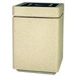Witt Industries SLC-2436AT Poly Lite Crete Square Top Load with Ash Urn Trash Can - 47 Gallon Capacity - 24" Sq. x 36" H - Graystone, Whitestone or Sandstone