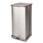 Rubbermaid / United Receptacle ST24SS Square Step Can with Liner - 24 Gallon Capacity - 15" Sq. x 30" H - Stainless Steel