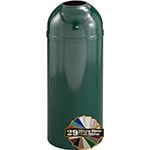Glaro T1251 Mount Everest Open Dome Top Receptacle - 8 Gallon Capacity - 12" Dia. x 30" H - Matching Enamel Cover