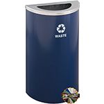 Glaro T1899 RecyclePro Half Round Receptacle with Half Round Opening - 14 Gallon Capacity - 30" H x 18" W x 9" D - Assorted Colors